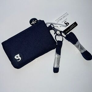 NWT GeckoBrands Navy blue ID CASE WITH LANYARD & wristlet key holder